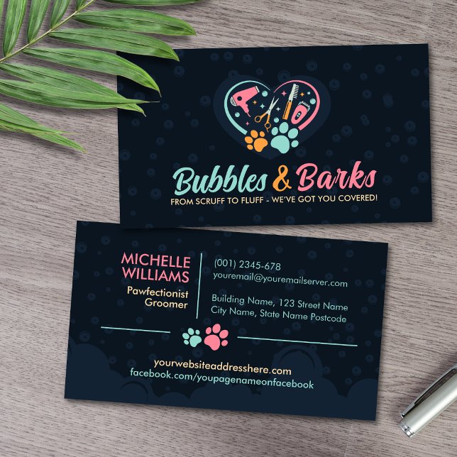 Tarjeta De Visita Mascota Grooming Studio - Servicios de Groomer (Subido por el creador)