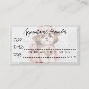 Tarjeta De Visita Mascota Grooming Veterinarios Recordatorio de nomb