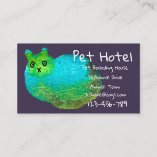 Tarjeta De Visita Mascota Hotel boarding cat profesional de arte