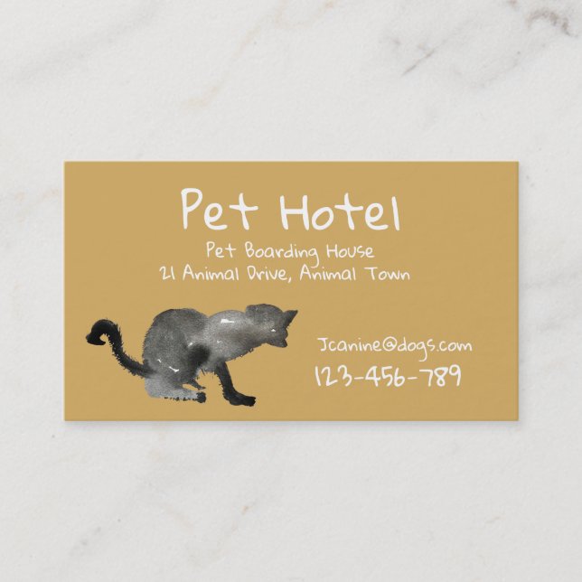 Tarjeta De Visita Mascota Hotel boarding kennel profesional Business (Anverso)