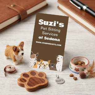 Tarjeta De Visita Mascota linda sentada perro gato