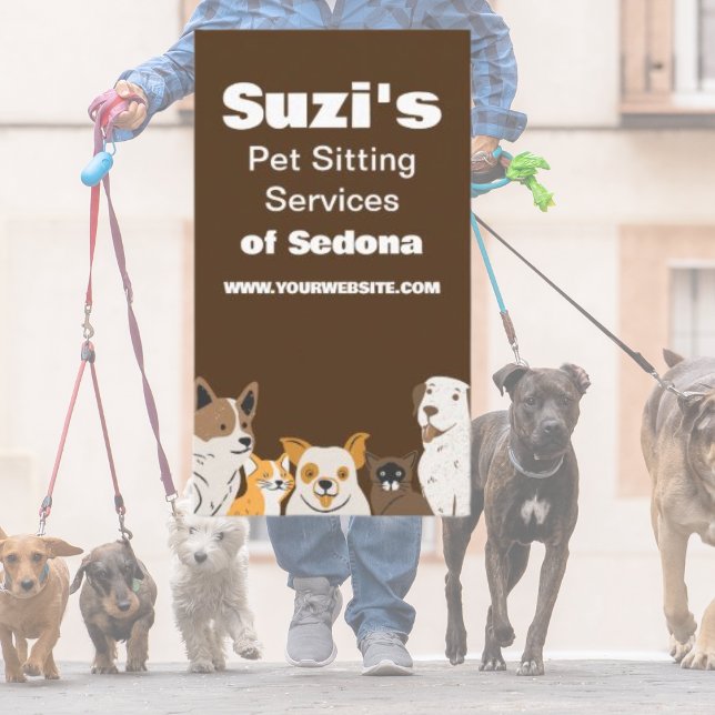 Tarjeta De Visita Mascota lindo sentado en gato de perro (Subido por el creador)
