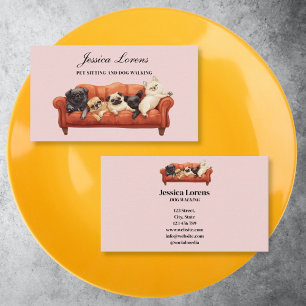 Tarjeta De Visita Mascota lindo sentado, Mascota de cachorros Groome