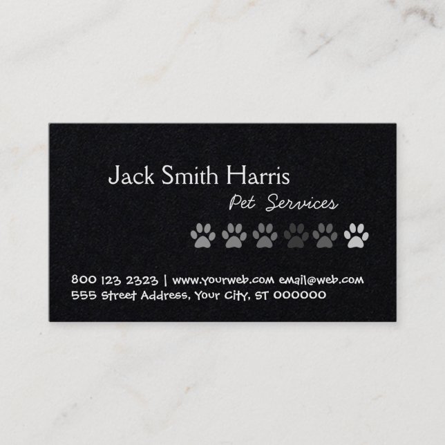 Tarjeta De Visita Mascota, Mascota Sitter, Mascota Groomer, (Anverso)
