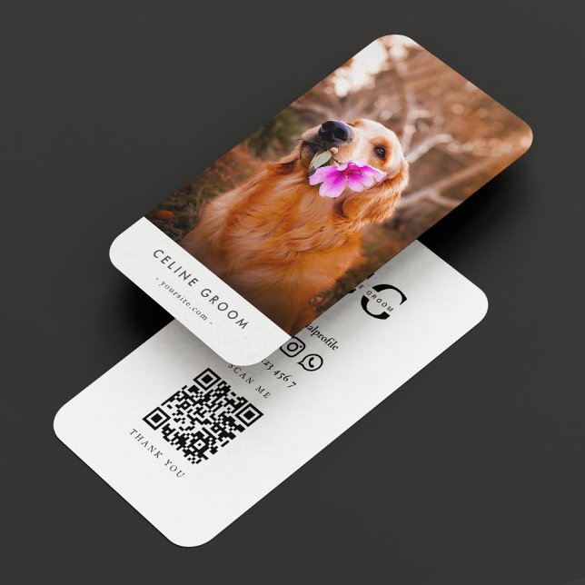 Tarjeta De Visita Mascota mínimo Groomer Dog Grooming Veterinario (Minimal Pet Groomer Dog Grooming Veterinarian Business Card
)