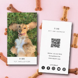 Tarjeta De Visita Mascota moderno Influencia de Perros Foto Código Q