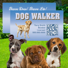 Tarjeta De Visita Mascota moderno Sitting Dog Walker Professional Se