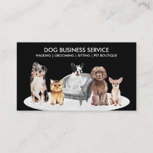 Tarjeta De Visita Mascota negro Sitter Walker Sofa Home, veterinario