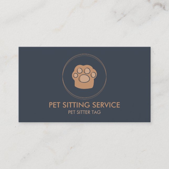 Tarjeta De Visita Mascota Paw Circle Cat Dog Pies (Anverso)