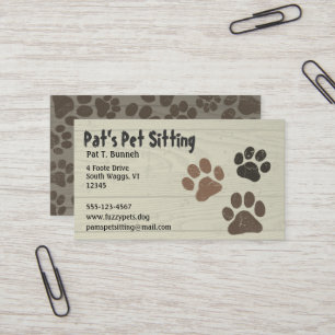 Tarjeta De Visita Mascota Paws Perro o Papel de gato Impresiones Mad