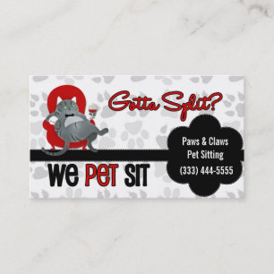 Tarjeta De Visita Mascota Personalizado de dos lados de sitio rojo y