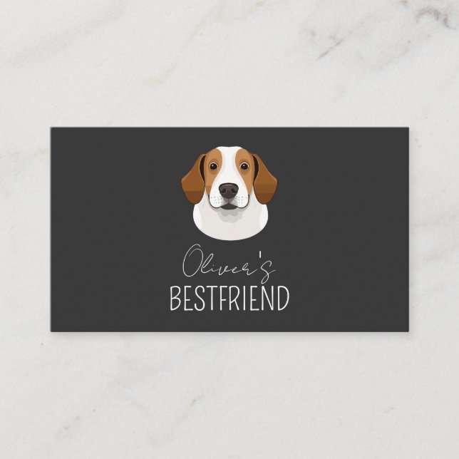 Tarjeta De Visita Mascota personalizado Nombre de perro fotográfico  (Anverso)