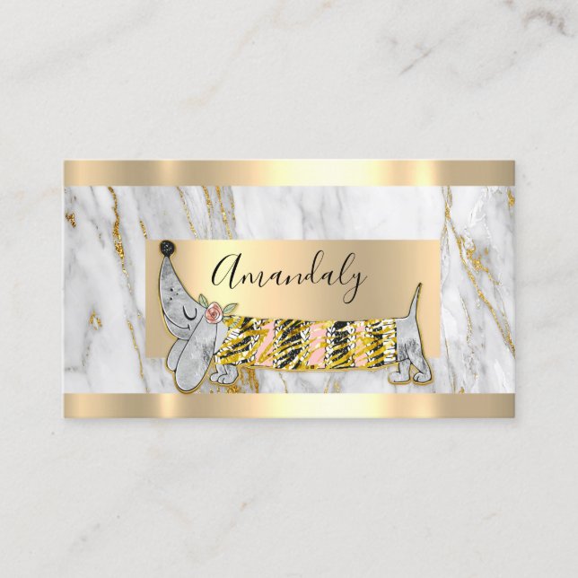 Tarjeta De Visita Mascota profesional del sitio de perros Cuidados d (Anverso)