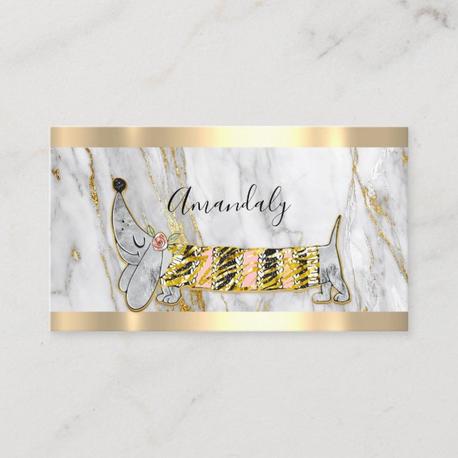 Tarjeta De Visita Mascota profesional del sitio de perros Cuidados M (Anverso)