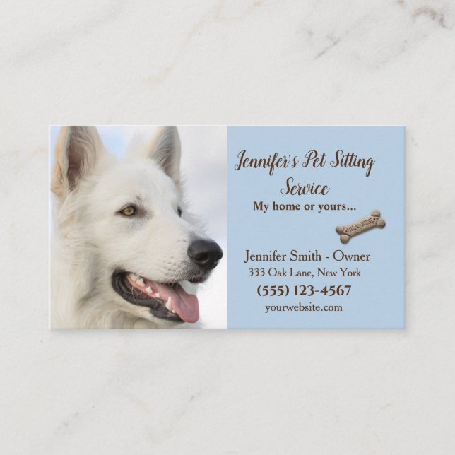 Tarjeta De Visita Mascota profesional sentado o paseante de perro (Anverso)