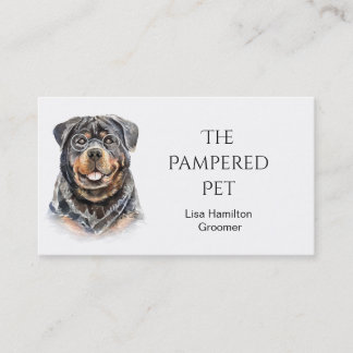 Tarjeta De Visita Mascota Rottweiler Groomer/Vet/Sitters