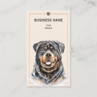 Tarjeta De Visita Mascota Rottweiler Groomer/Vet/Sitters