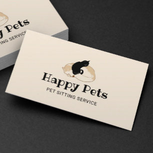 Tarjeta De Visita Mascota sentado con el logotipo de perro y gato