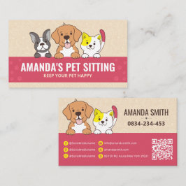 Tarjeta De Visita Mascota Sentado, Embarque de perros, dispensario v