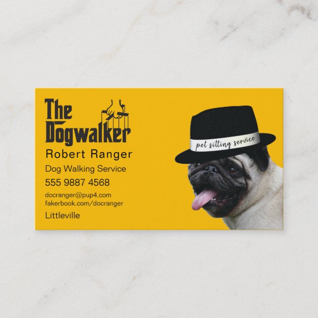 Tarjeta De Visita Mascota sentado 🐾 perro dogma Walker Fiable (Anverso)
