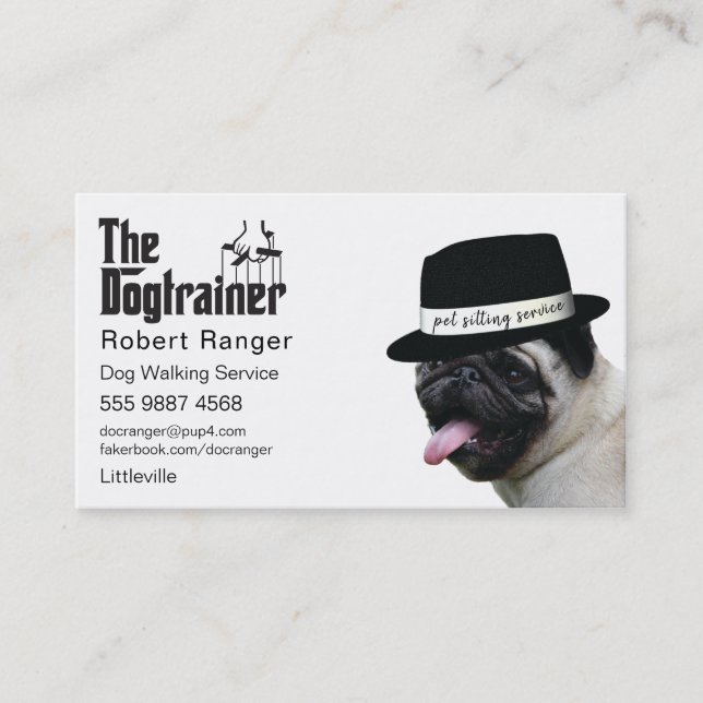 Tarjeta De Visita Mascota sentado 🐾 perro dogma Walker Fiable (Anverso)