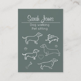 Tarjeta De Visita Mascota sentando perro paseando perros perros perr