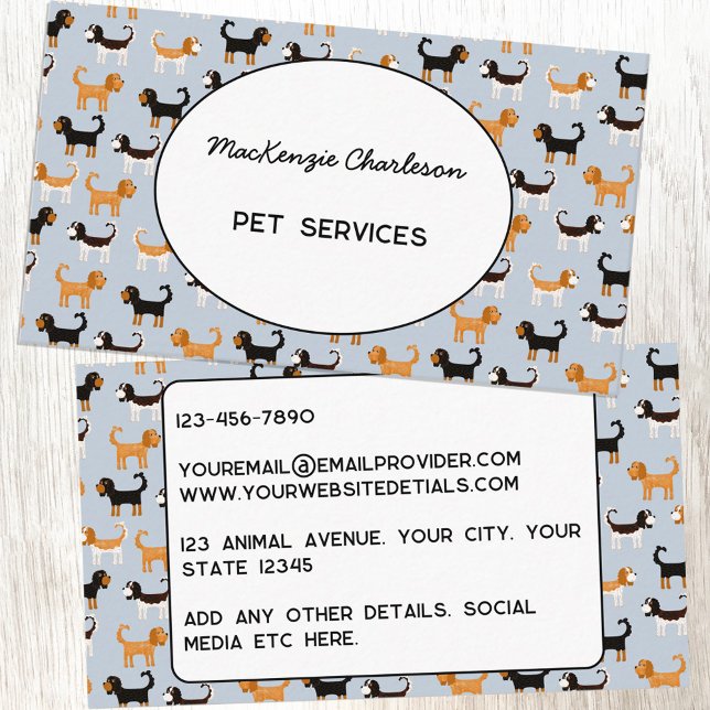 Tarjeta De Visita Mascota Servicios Cavalier King Charles Spaniel (Subido por el creador)