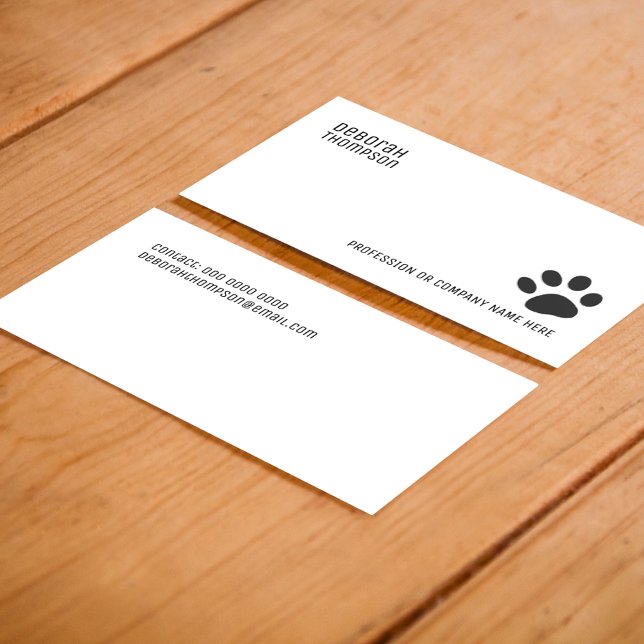 Tarjeta De Visita Mascota simple de Dog Paw (love pets)