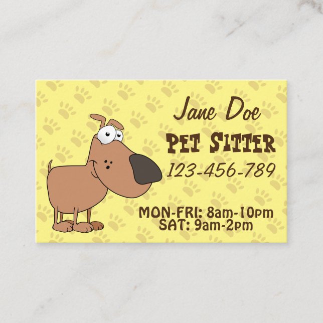 Tarjeta De Visita Mascota Sitter (Anverso)