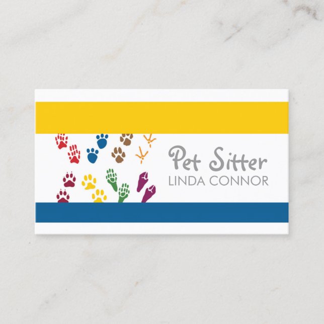 Tarjeta De Visita Mascota Sitter Dog Walker Animal Groomer (Anverso)