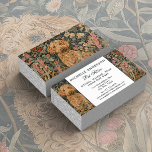 Tarjeta De Visita Mascota Sitter Dog Walker Goldendoodle Cottagecore