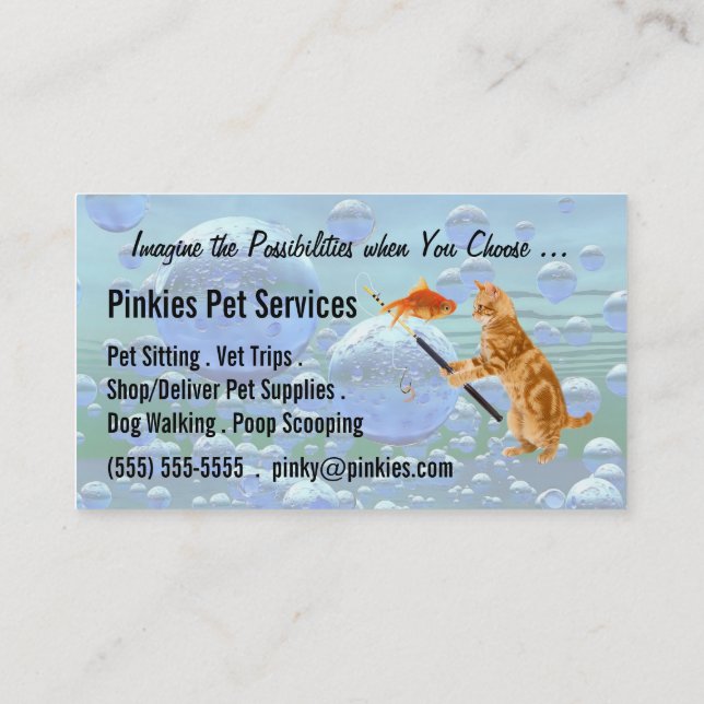 Tarjeta De Visita Mascota Sitter o Mascota Concierge Business Tabby  (Reverso)