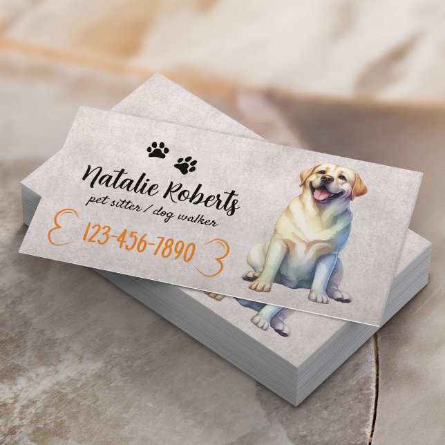 Tarjeta De Visita Mascota Sitter Perro Caminando Feliz Entrenamiento (Subido por el creador)