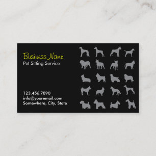 Tarjeta De Visita Mascota Sitter Profesional Mascota Negro sentado 