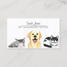 Tarjeta De Visita Mascota Sitting Dog Cat Entrenamiento Acuática