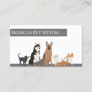 Tarjeta De Visita Mascota Sitting Dog Cat Training Grooming Daycare