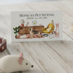 Tarjeta De Visita Mascota Sitting Dog Entrenamiento Gato Mascotas ac