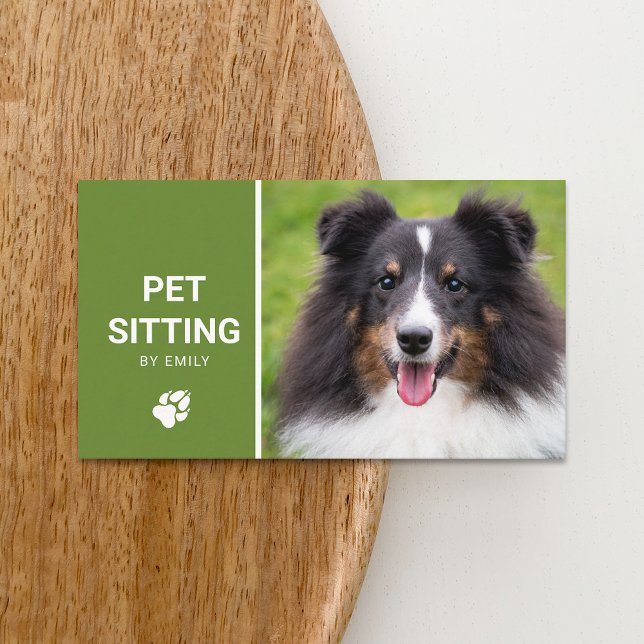 Tarjeta De Visita Mascota Sitting Dog Service Happy Sheltie Dog Phot (Subido por el creador)