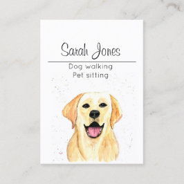 Tarjeta De Visita Mascota Sitting Dog Walking Sitter Watercolor