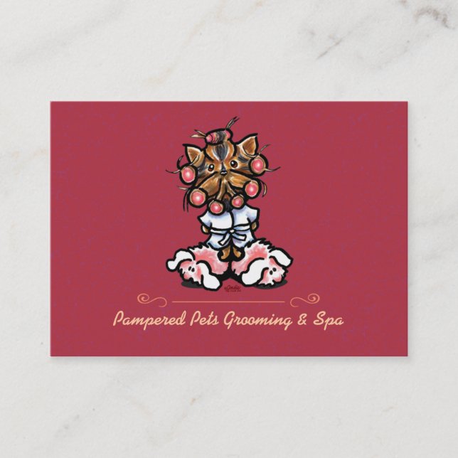 Tarjeta De Visita Mascota Spa Dog Groomer Business Creamsicile Moder (Anverso)
