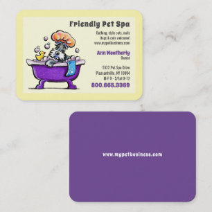 Tarjeta De Visita Mascota Spa Dog Grooming Schnauzer Bath YW