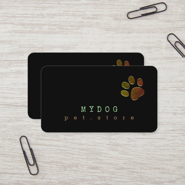 Tarjeta De Visita Mascota Store Dog Paw Professional (Anverso/Reverso In Situ)
