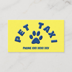 Tarjeta De Visita mascota taxi denim