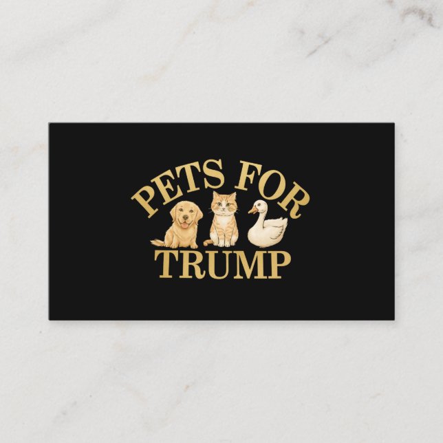 Tarjeta De Visita Mascotas de Trump: Apoyen a Donald Trump 2024 (Anverso)