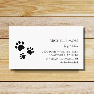 Tarjeta De Visita Mascotas pintan impresiones de perro blanco negro 