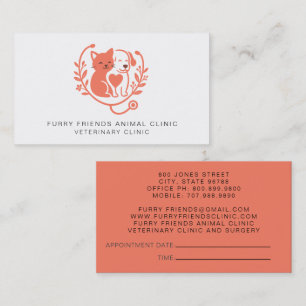 Tarjeta De Visita Mascotas Stethoscope Logotipo Designación Veterina