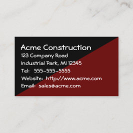 Tarjeta De Visita Masculina fuerte No Frills Brown and Black Plain