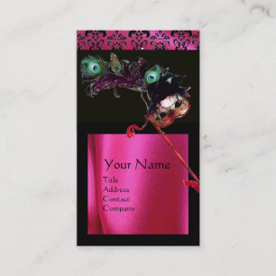 TARJETA DE VISITA MASCULINA ROSA NEGRA FUCHSIA SILK ROPA