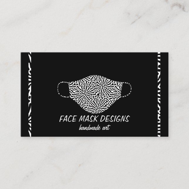 Tarjeta De Visita Mask Maker Face CoverDesigner Black (Anverso)