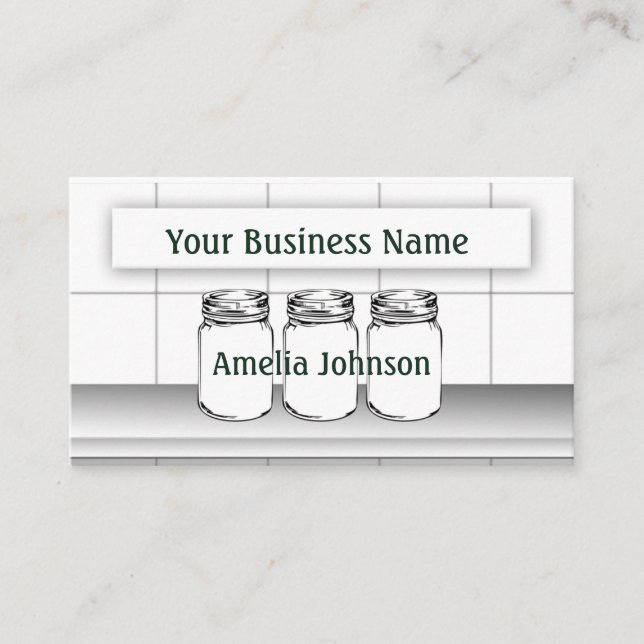 Tarjeta De Visita Mason Jar Personalizado su artículo moderno (Anverso)